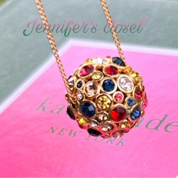 NWT ♠️ Kate Spade Crystal Sphere Pendant Necklace - Picture 5 of 7